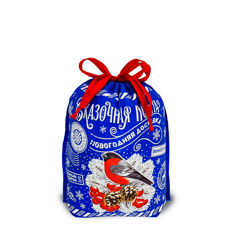 Купить Новогодние мешочки - Мешочек Сказочная почта синий