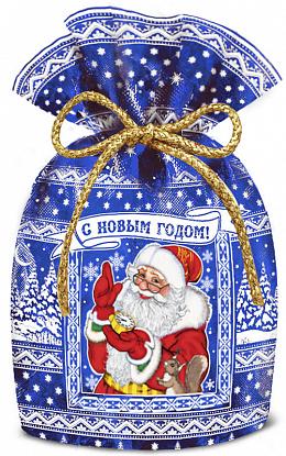 Купить Новогодние мешочки - Мешочек Бельчонок синий 25х30 см, 1800  