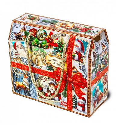 Купить Уп. Чемоданчик  Новогодний коллаж 22,5х10х19 см., 1200 гр.  